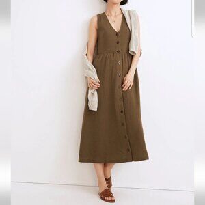 Madewell green cotton gauze dress